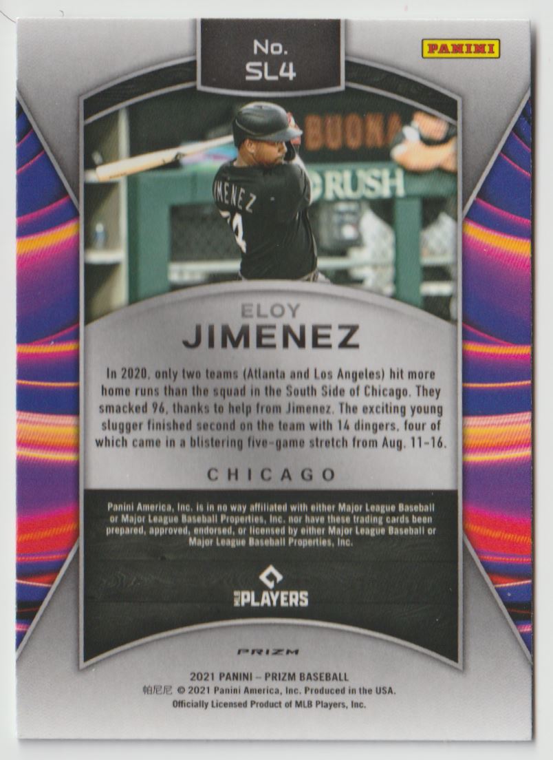 2021 Panini Prizm Eloy Jimenez #SL4 card back image