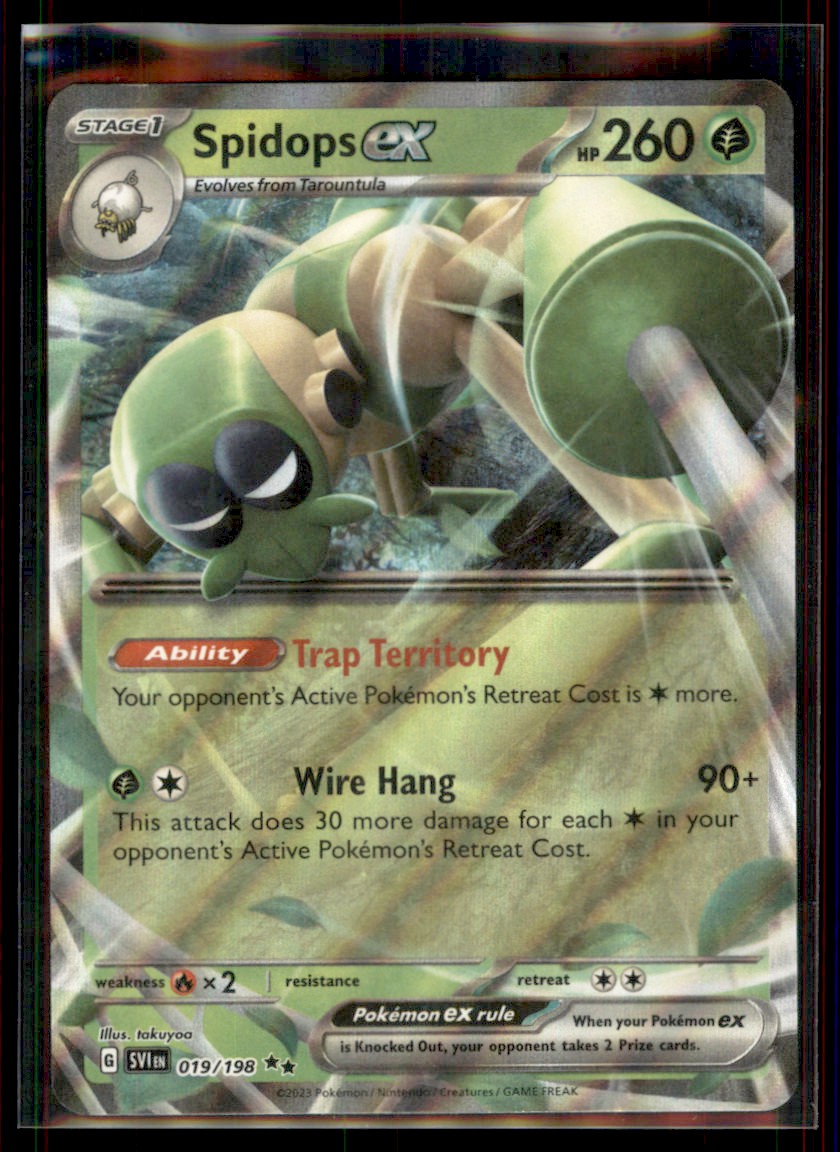 spidops ex pokemon card value 2023 Pokemon Scarlet & Violet Spidops ex Stage 1/Double Rare #19