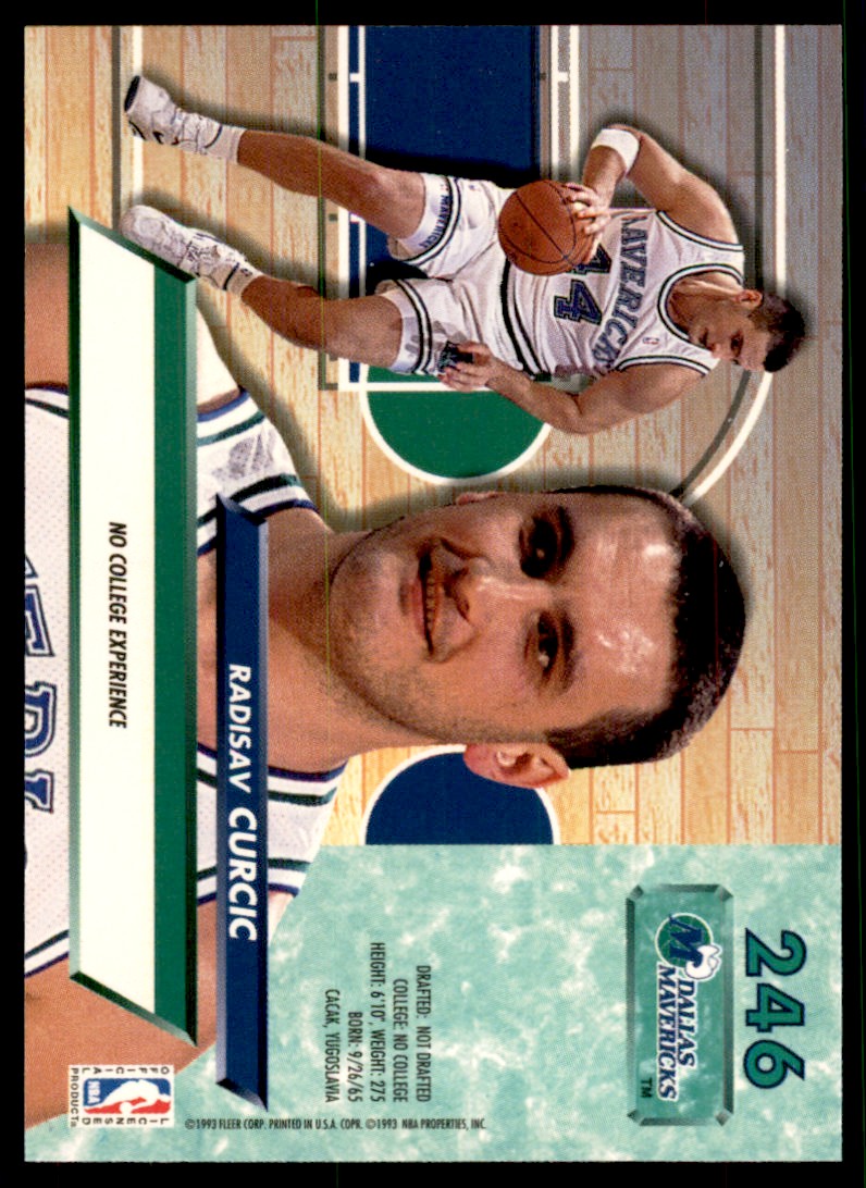 1992-93 Fleer Ultra. Radislav Curcic Rookie Basketball Cards #246