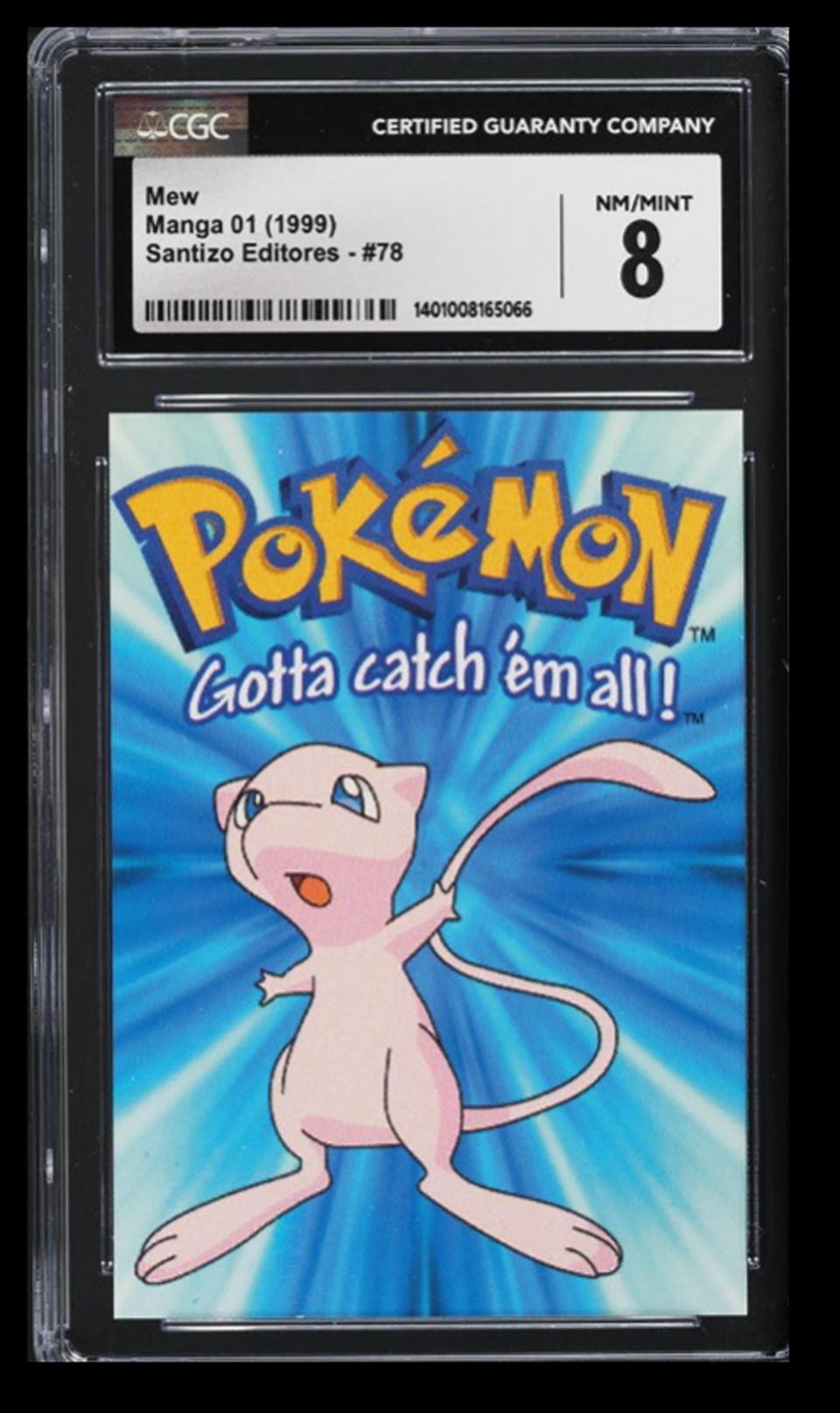spanish 151 pokemon cards 1999 Pokemon Santizo Editores Manga-01 Mew CGC 8 Spanish #78
