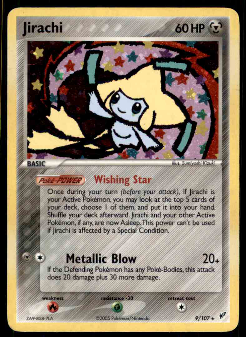 2005 POKEMON HOLO RARE JIRACHI 60HP METTALLIC BLOW #9/107 | eBay