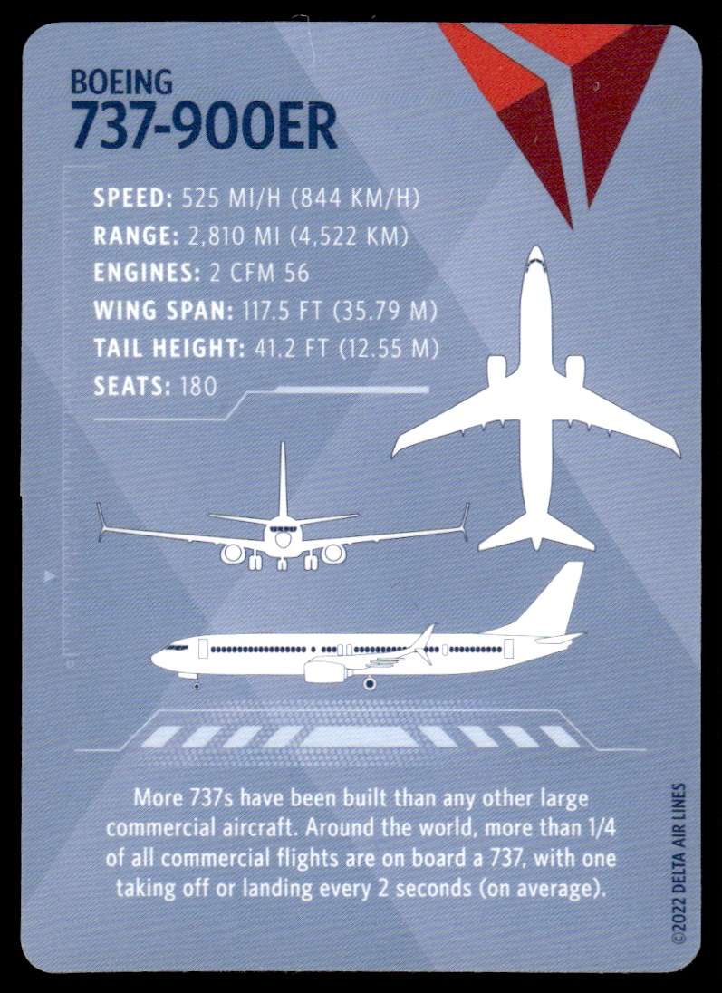 2022 Delta Airlines Trading Card Boeing 737 900ER Delta #53 | eBay