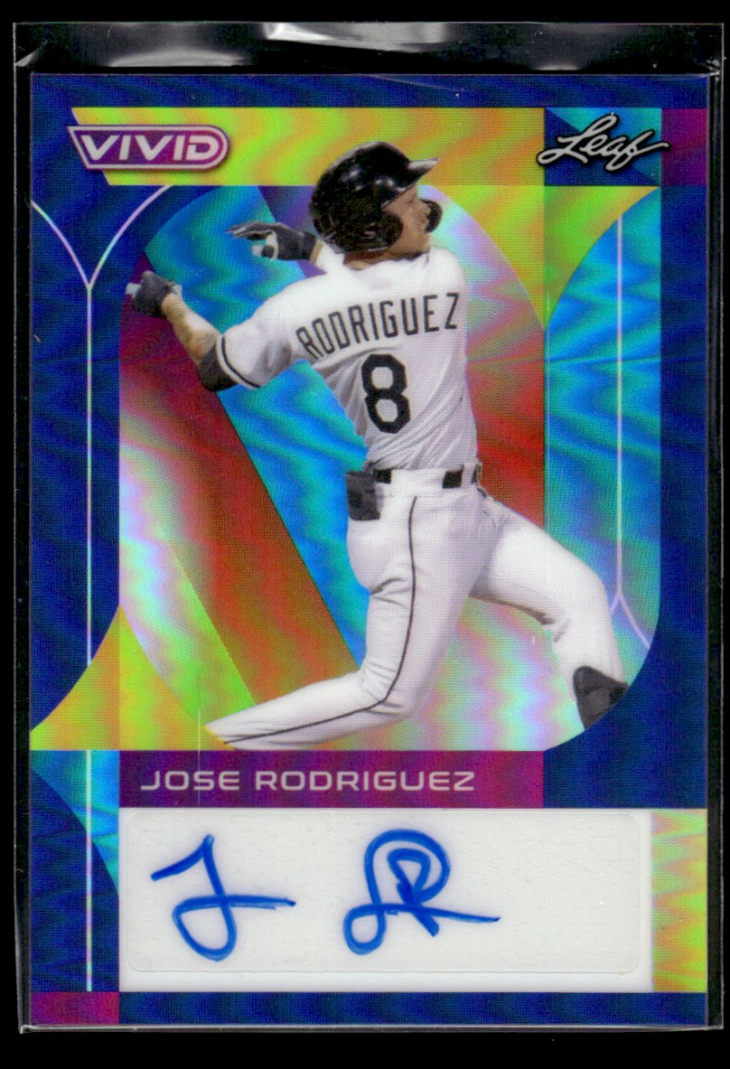2022 Leaf Vivid Blue Prismatic Jose Rodriguez #BA-JR1 card front image