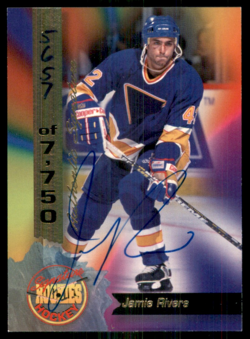 1995-96 Signature Rookies Signatures Jamie Rivers #36 card front image