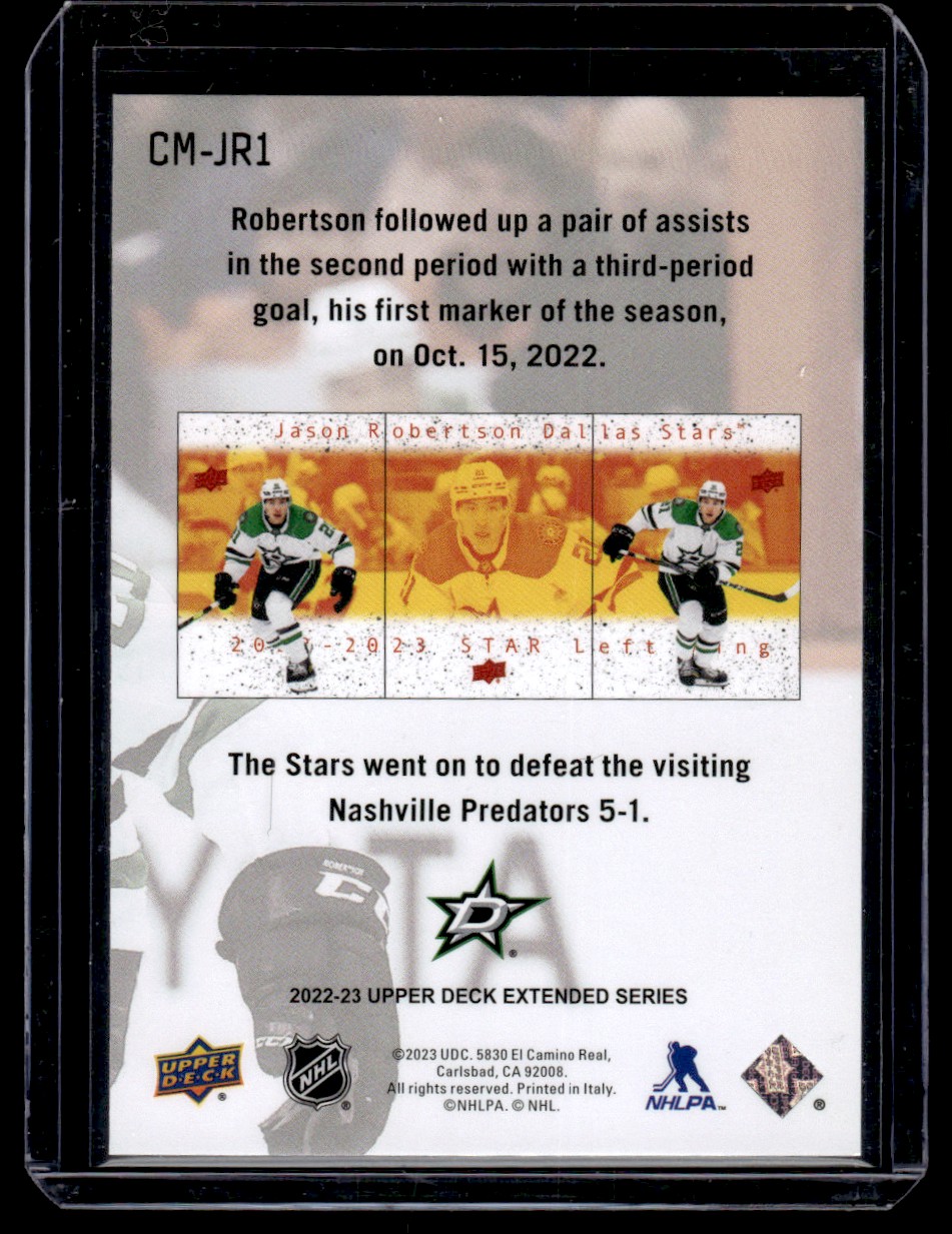 2022-23 Upper Deck 1997 Collectors Choice Commemorative Jason Robertson #CM-JR1 card back image