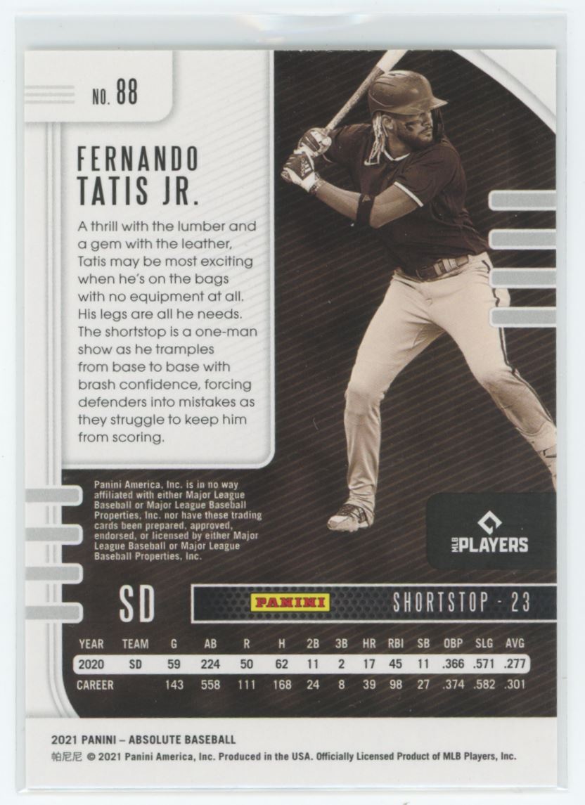 2021 Panini Absolute Fernando Tatis Jr. #88 TS1 | eBay