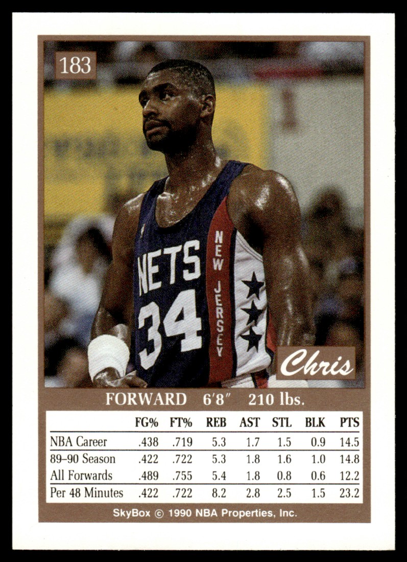 1990-91 SkyBox Chris Morris #183 card back image