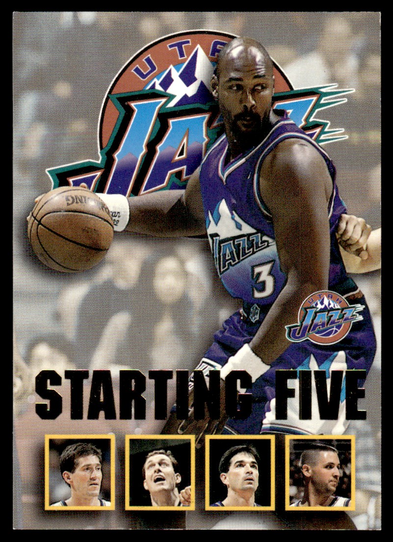 1996-97 Hoops Starting Five Basketball Karl Malone Utah Jazz