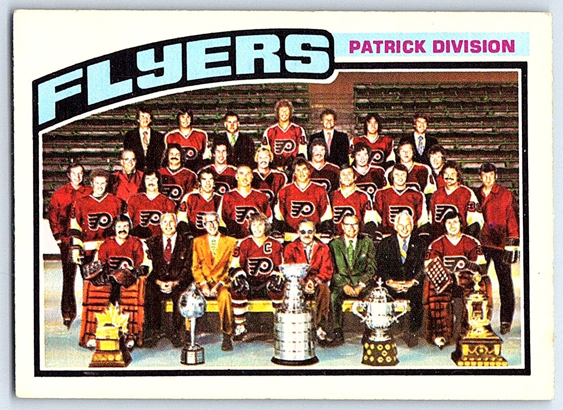 1976-77 O-Pee-Chee ! Philadelphia Flyers Checklist #144 card front image
