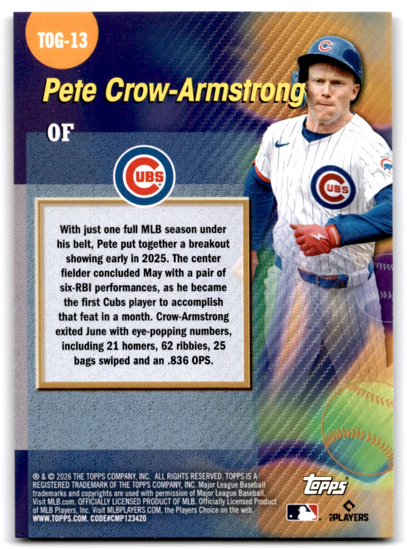2026 Topps Series 1 Titans Of The Game Pete Crow-Armstrong Chicago