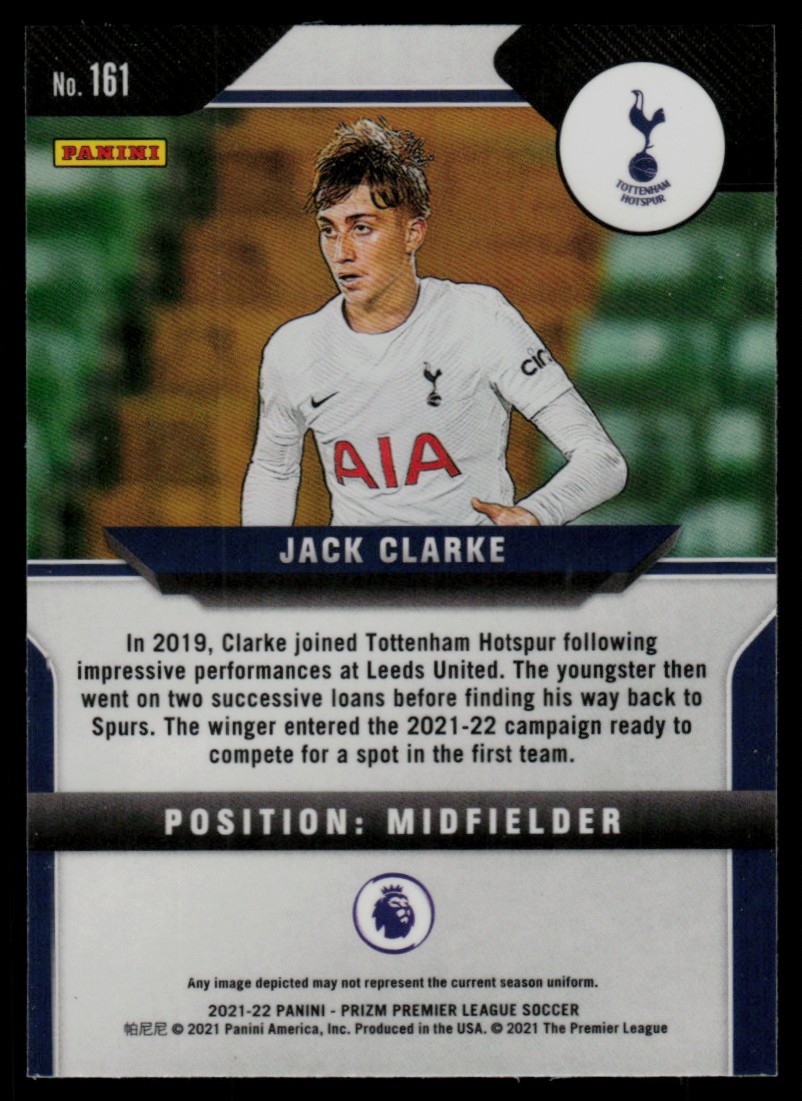 2021 Panini Prizm Premier League Jack Clarke #161 card back image