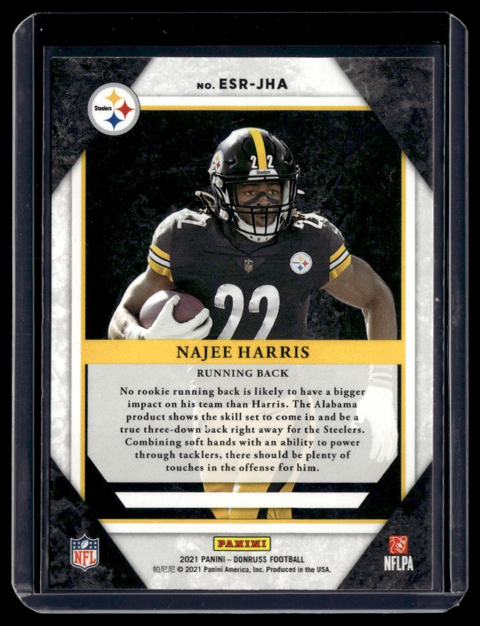 2021 Donruss Elite Series Rookies Najee Harris #ESR-JHA card back image