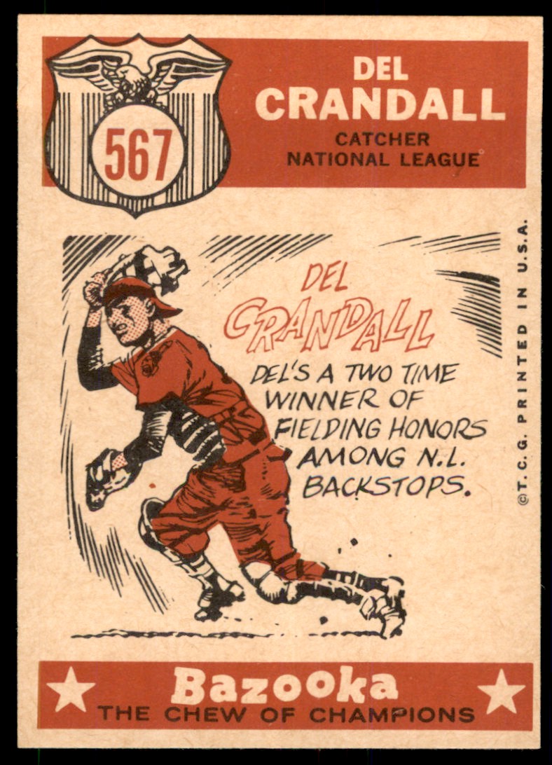 1959 Topps NM-MT Del Crandall #567 card back image