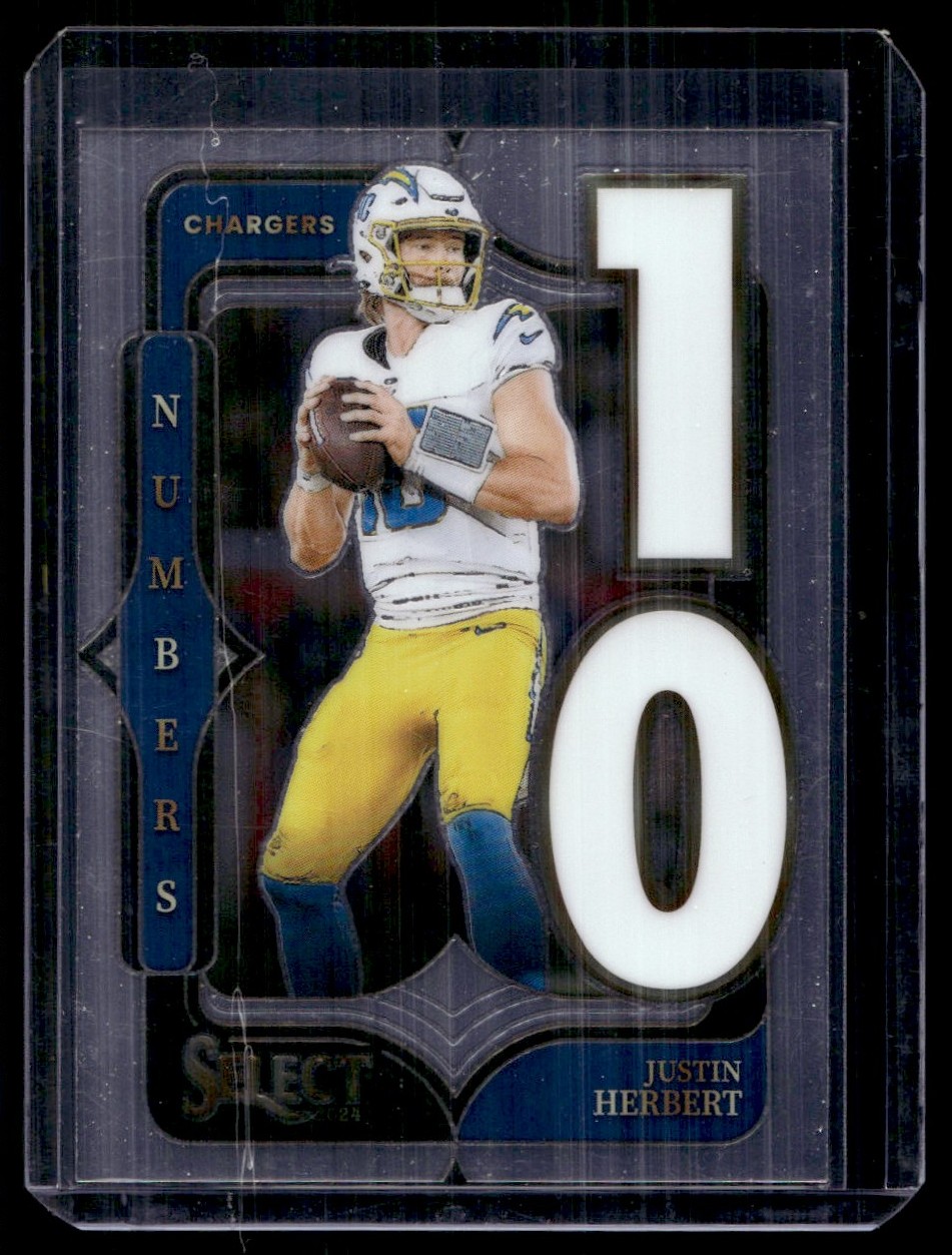 2024 Panini Select Numbers 10 Justin Herbert Los Angeles Chargers