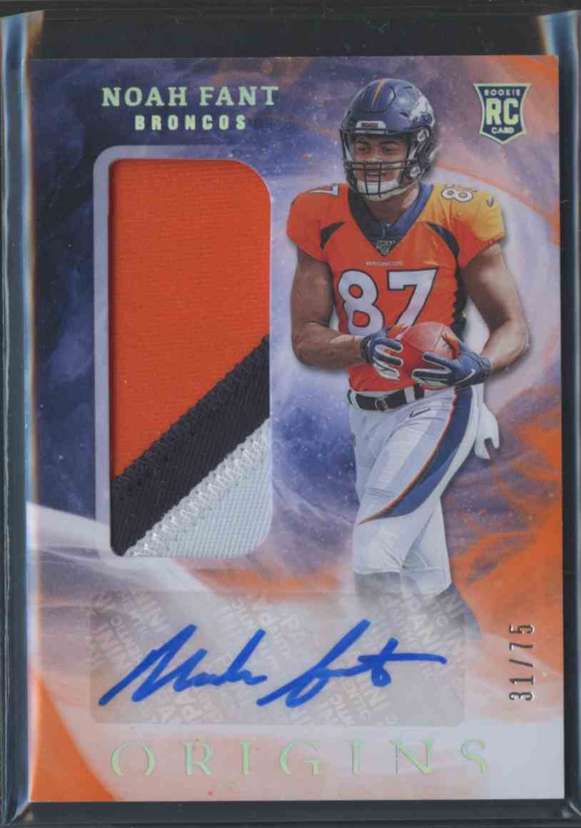 2019 Origins Rookie Jumbo Patch Autograph Orange Noah Fant