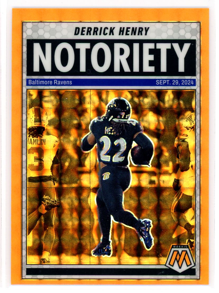 2025 Panini Mosaic Notoriety Orange Fluorescent Derrick Henry