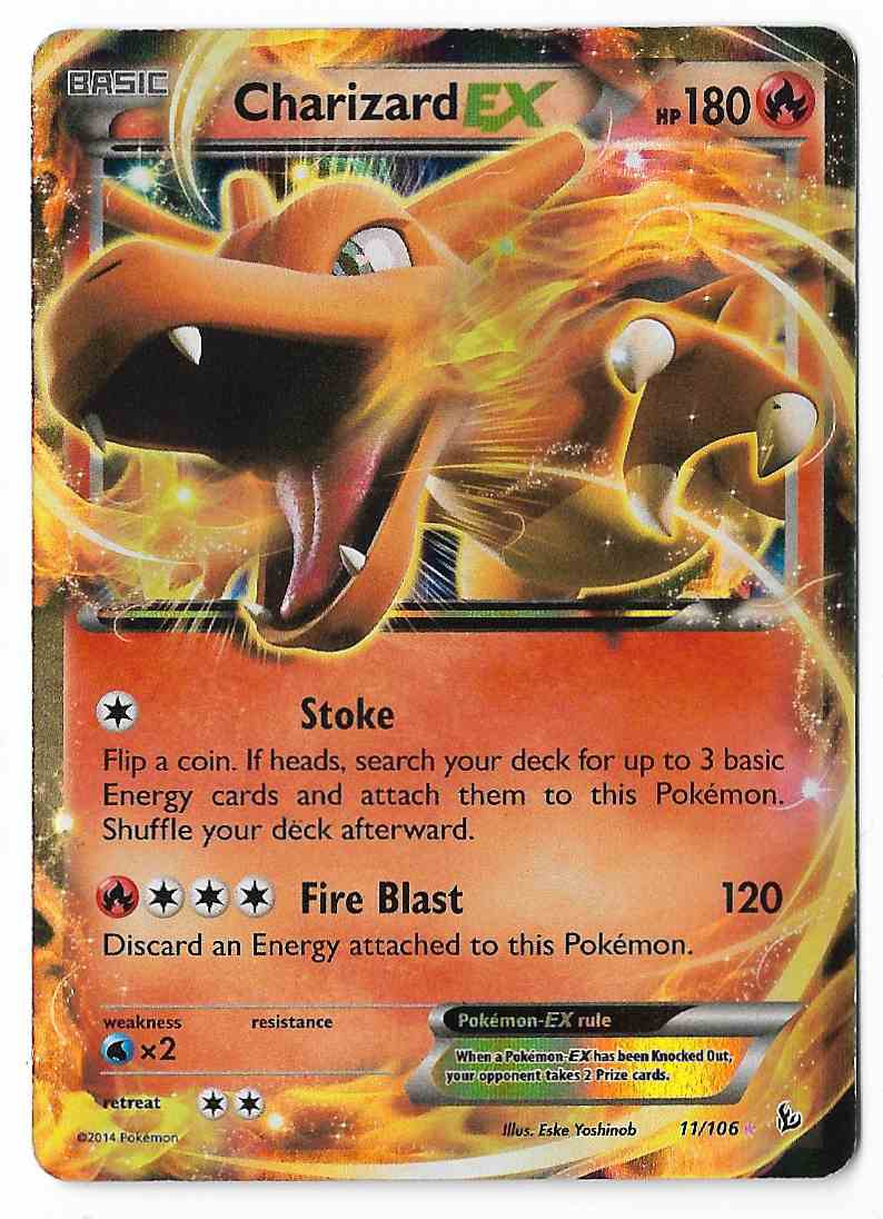 2014 Pokemon Card Charizard EX 11/106 Flashfire Ultra Rare on Kronozio