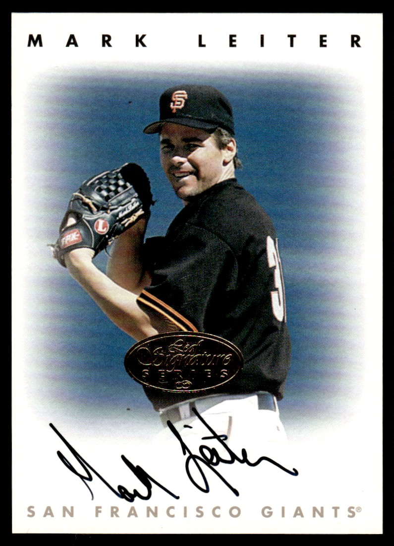 1996 Leaf Signature Series Autographs Gold Mark Leiter Auto San