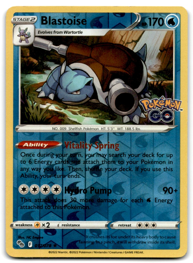2022 Sword & Shield - Pokémon GO Blastoise Stage 2/Rare Holo