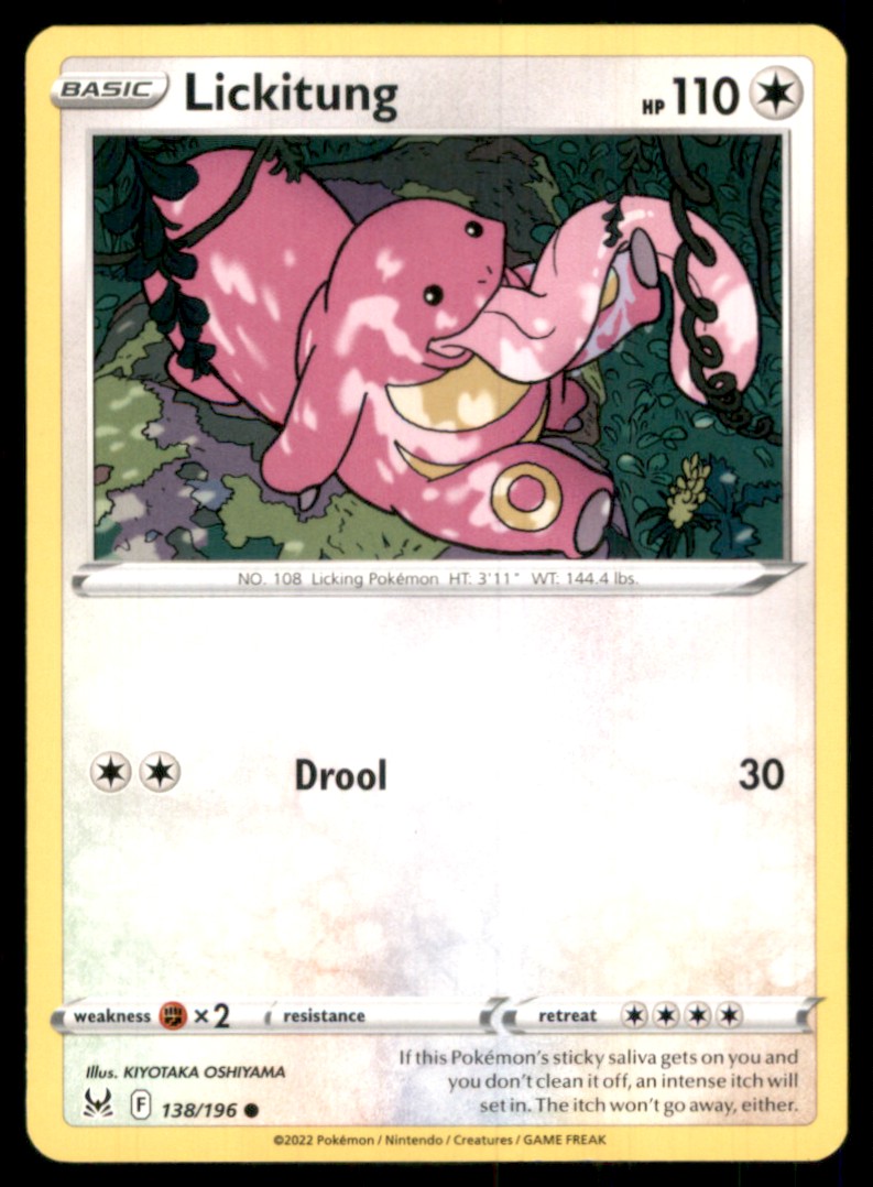 2022 Pokemon Sword and Shield Lost Origin Lickitung C #138/196 on Kronozio