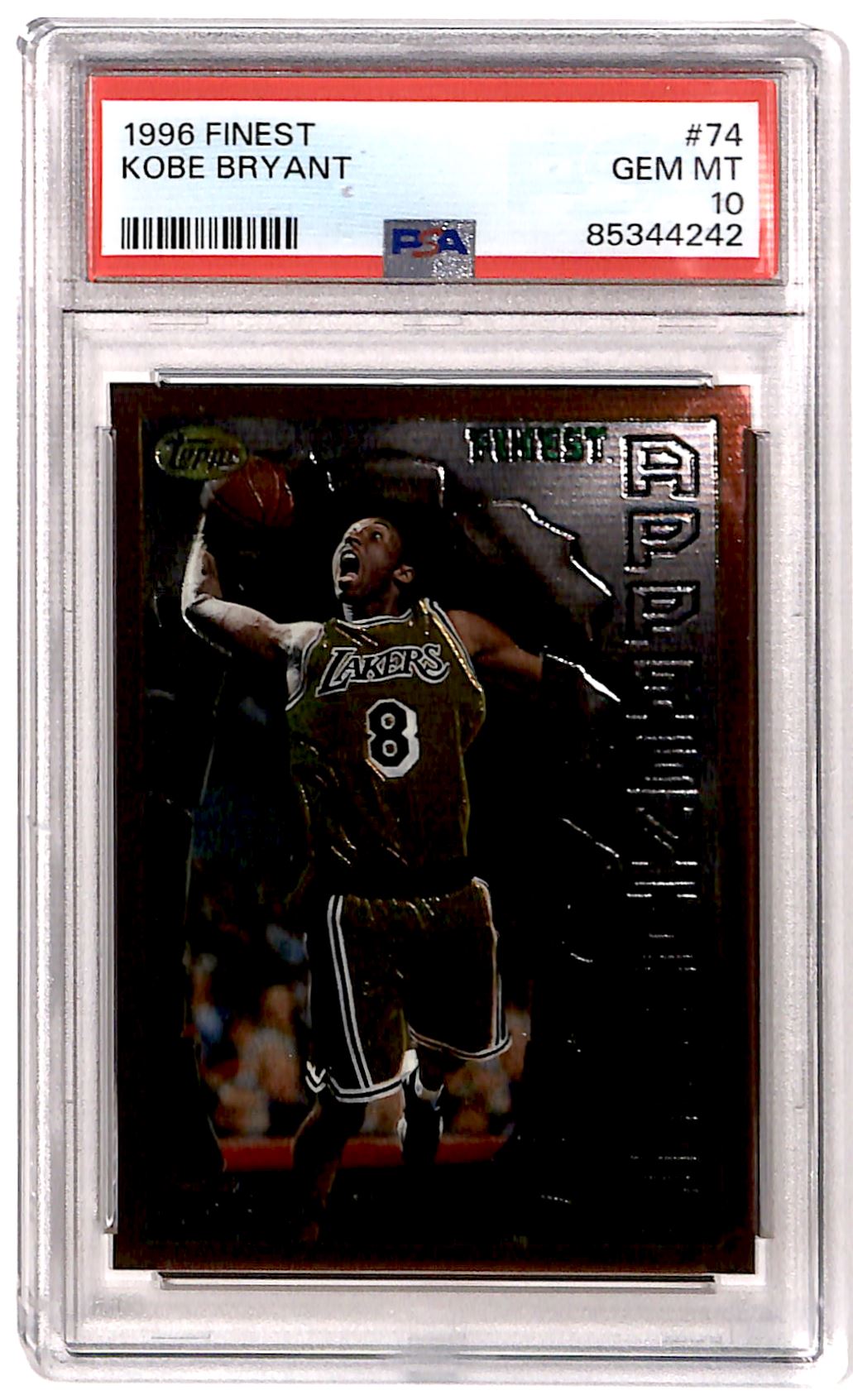 1996-97 Topps Finest Kobe Bryant #74 on Kronozio