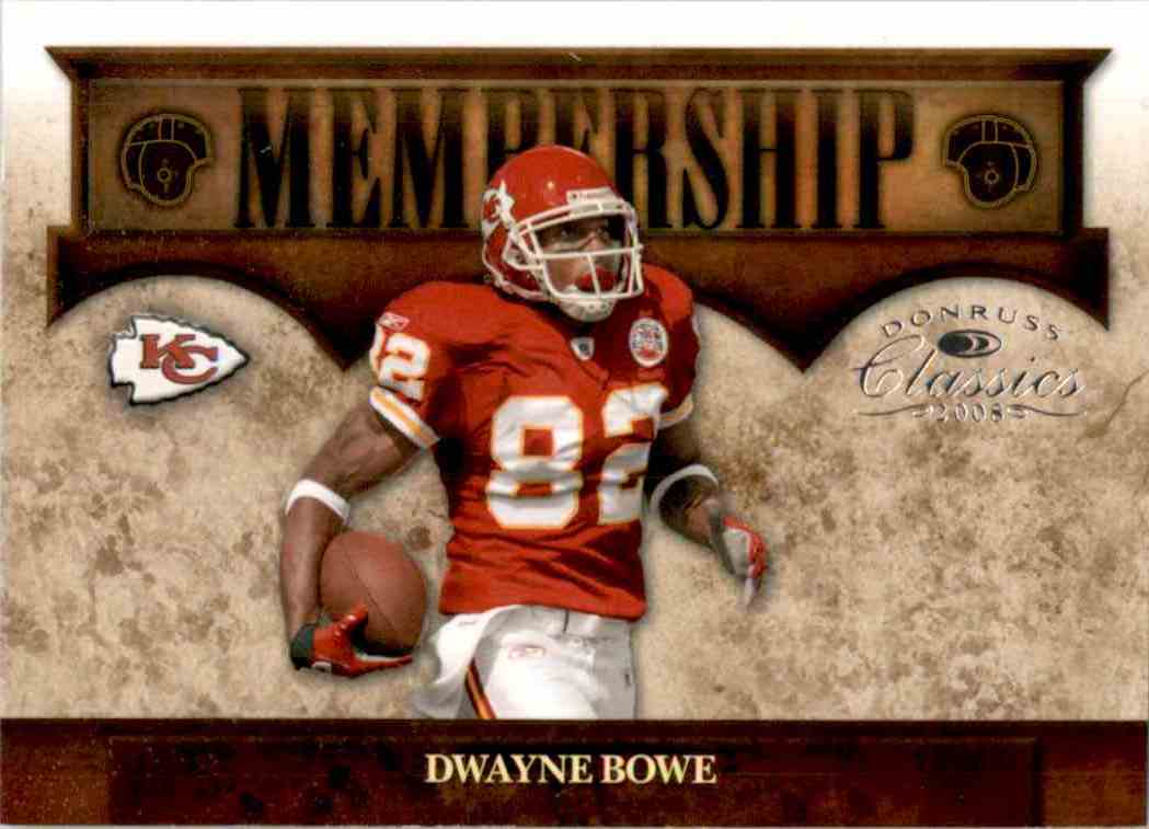 2008 Donruss Classics Membership Football Cards Dwayne Bowe #M3 card front image