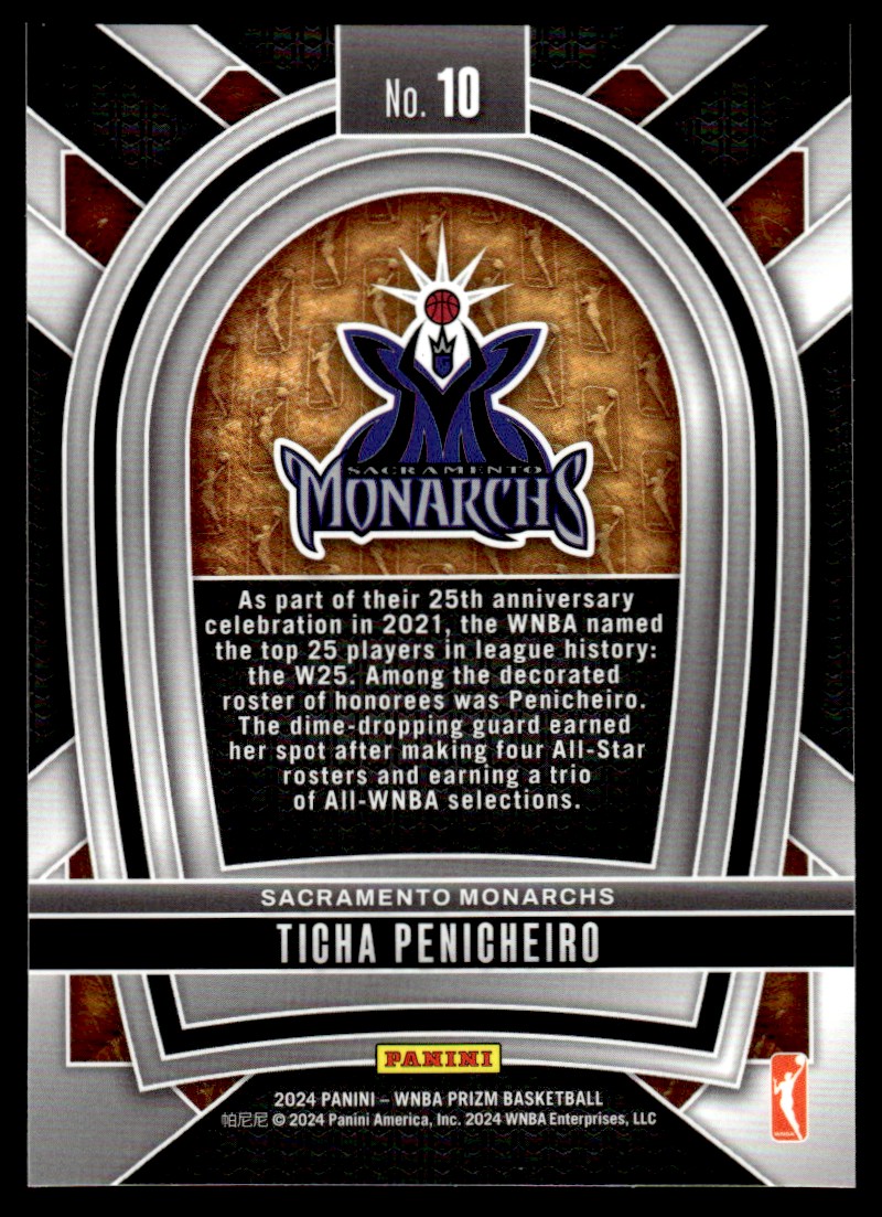 2024-25 Panini Prizm WNBA Pioneers Ticha Penicheiro #10 card back image