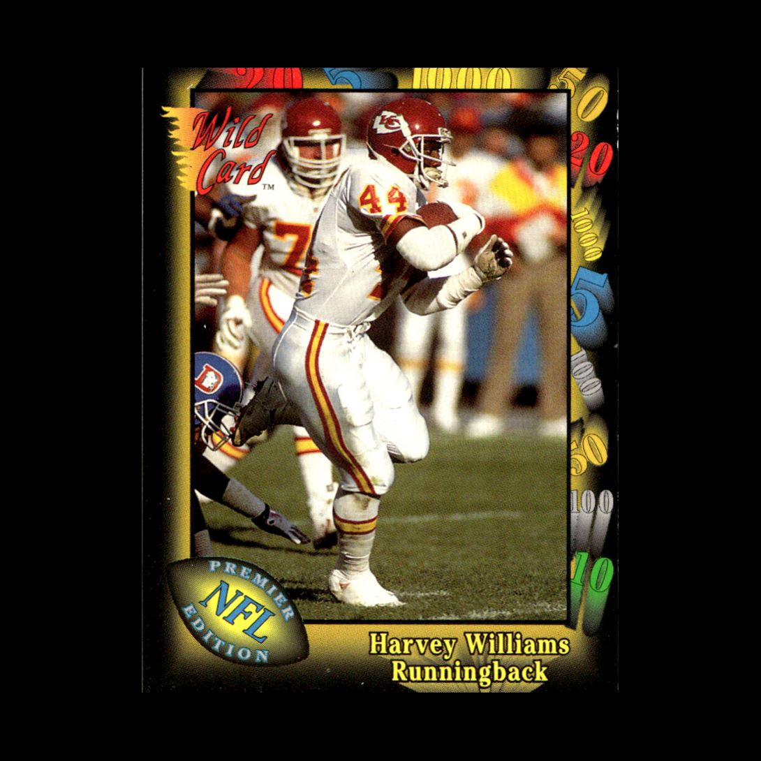Harvey Williams 1991 Wild Card Rookie Kansas City Chiefs #23 R327E