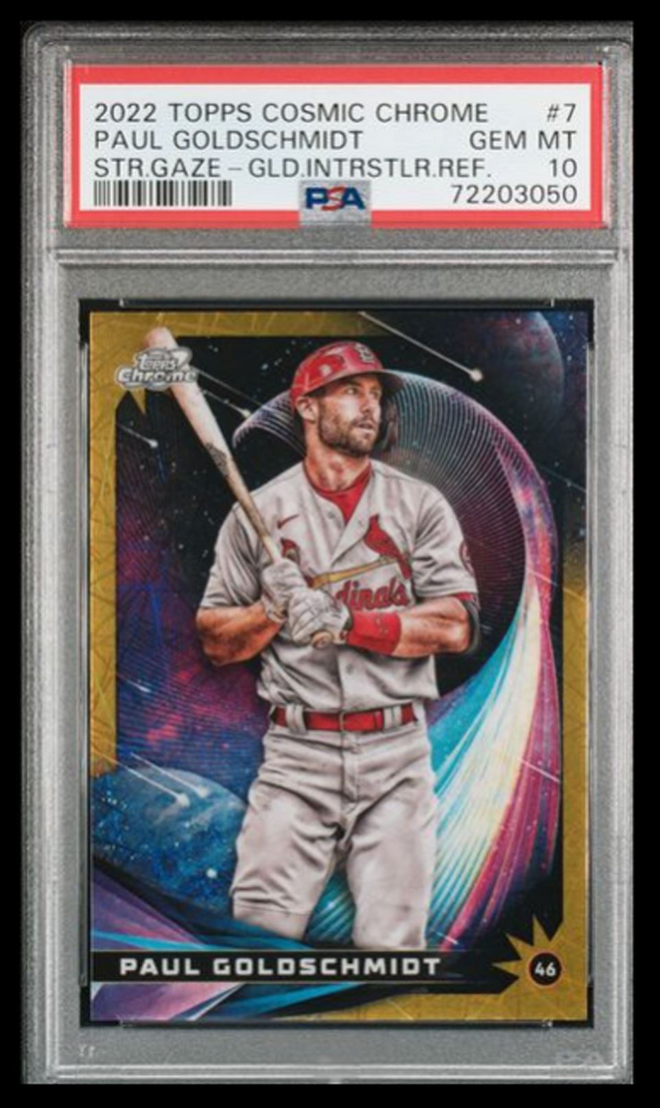 2022 Topps Cosmic Star Gazing Gold Interstellar Paul Goldschmidt /50 PSA 10