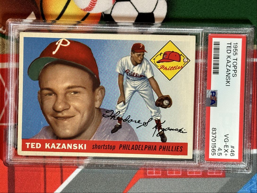 1955 Topps Ted Kazanski PSA 4.5 Philadelphia Phillies #46 | eBay