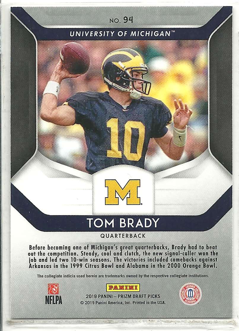 2019 Panini Prizm Draft Picks Tom Brady #94 on Kronozio