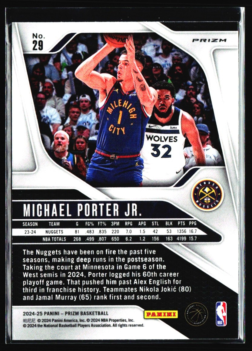 2024-25 Panini Prizm Cracked Ice Michael Porter Jr. Denver Nuggets