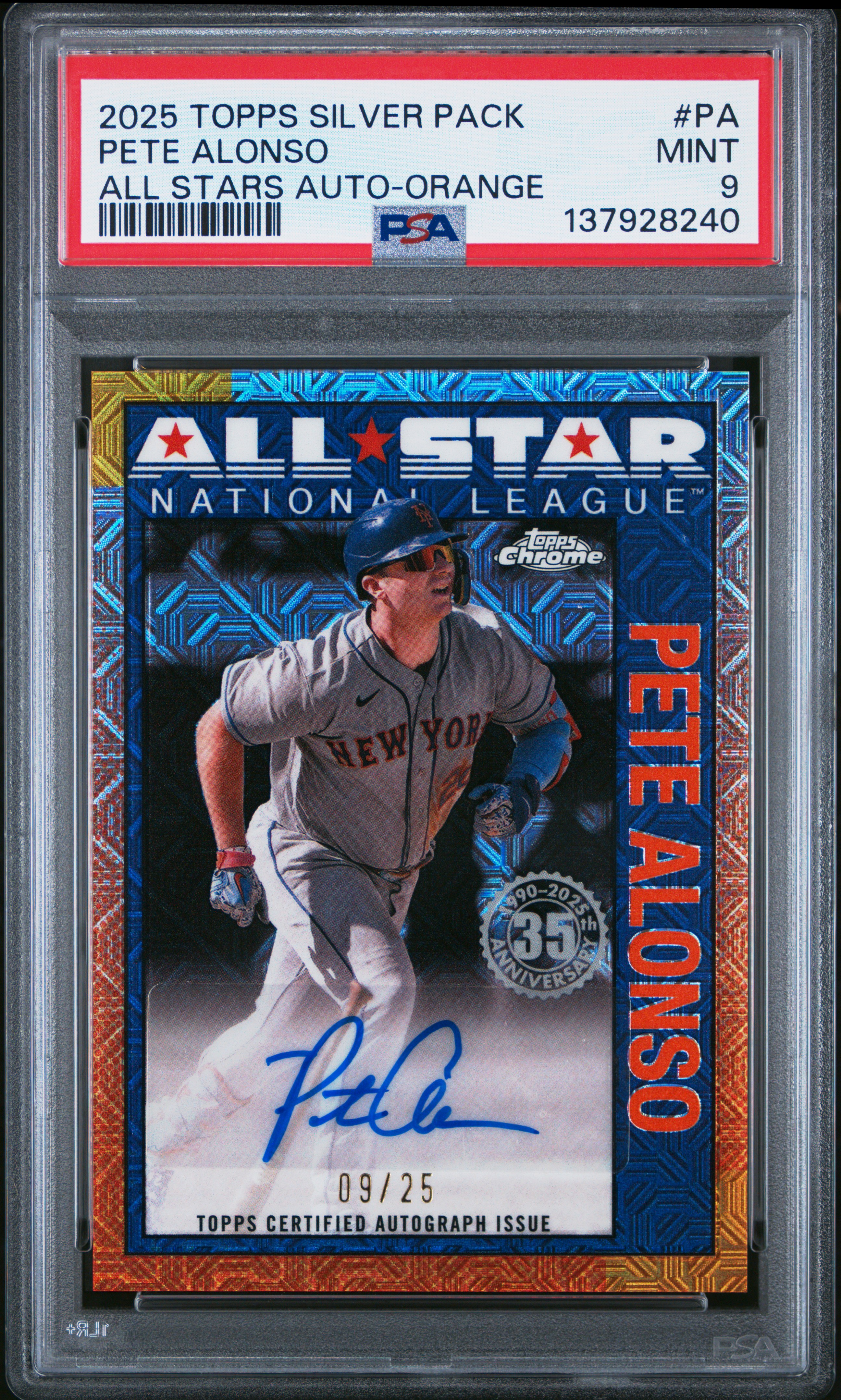 2025 Orange Pete Alonso PSA 9 Mets #PA | eBay