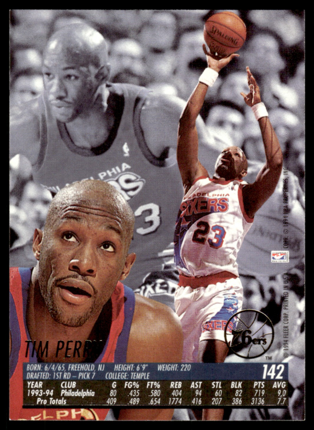 1994-95 Fleer Ultra Tim Perry #142 on Kronozio