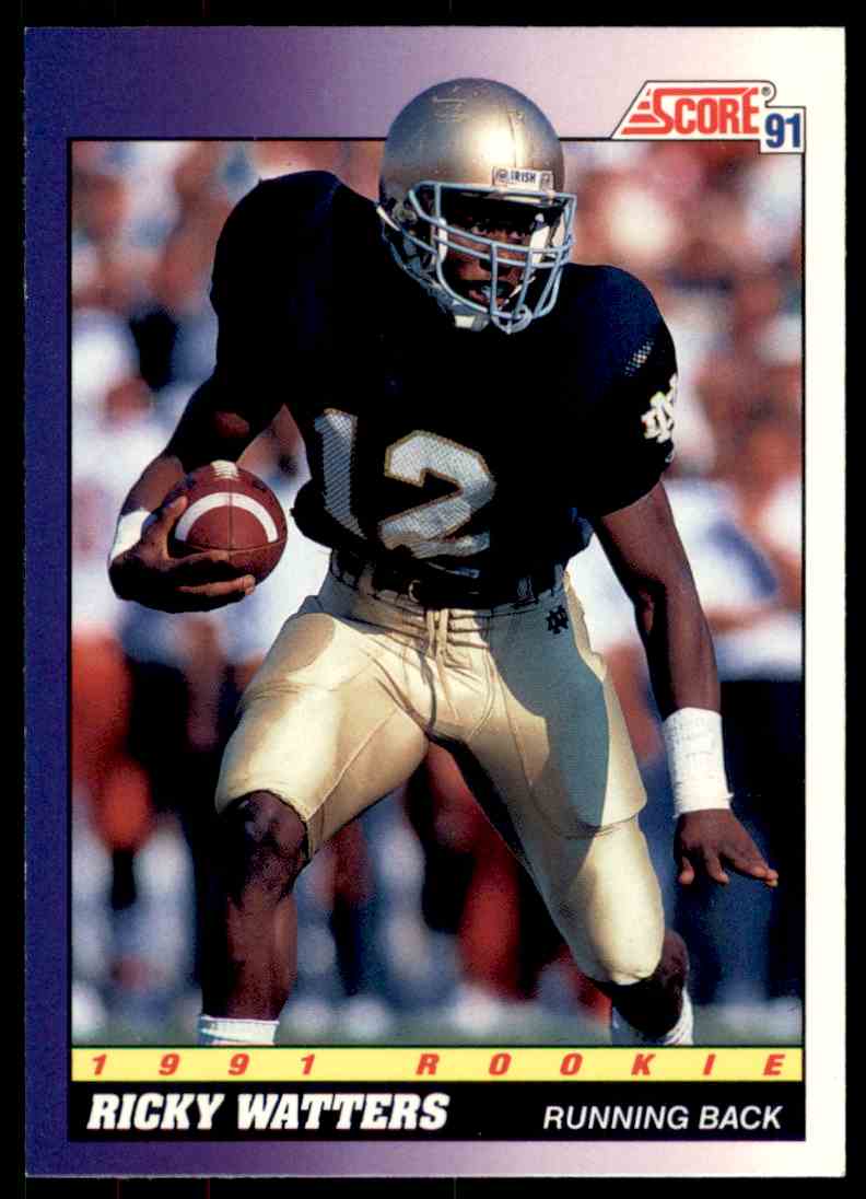 1991 Score Ricky Watters Rookie Card San Francisco 49ers Rb 575 Notre