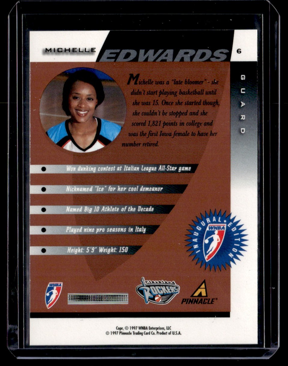 1997-98 Pinnacle Inside WNBA Court Collection Michelle Edwards #6