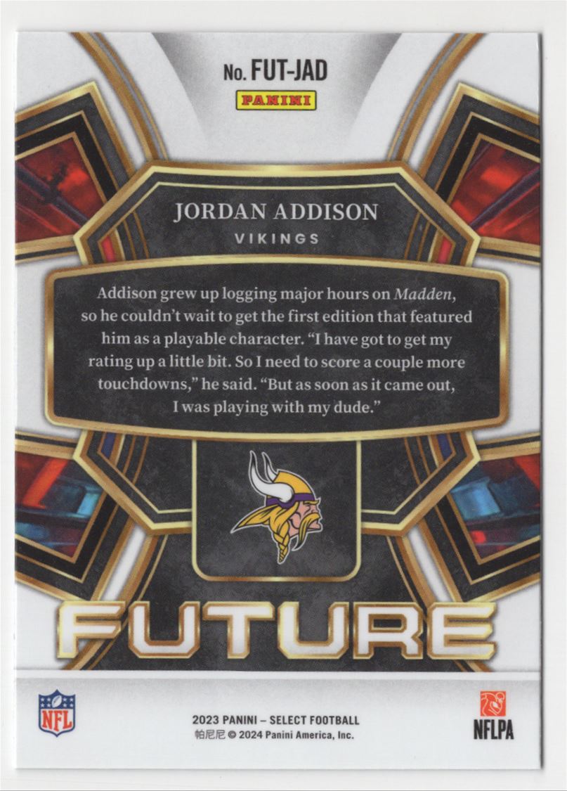 フィフティーン　Fifteen　トレーディングカード　全種コンプ 2023 Panini Select Future Jordan Addison Rookie #FUT-JAD | eBay