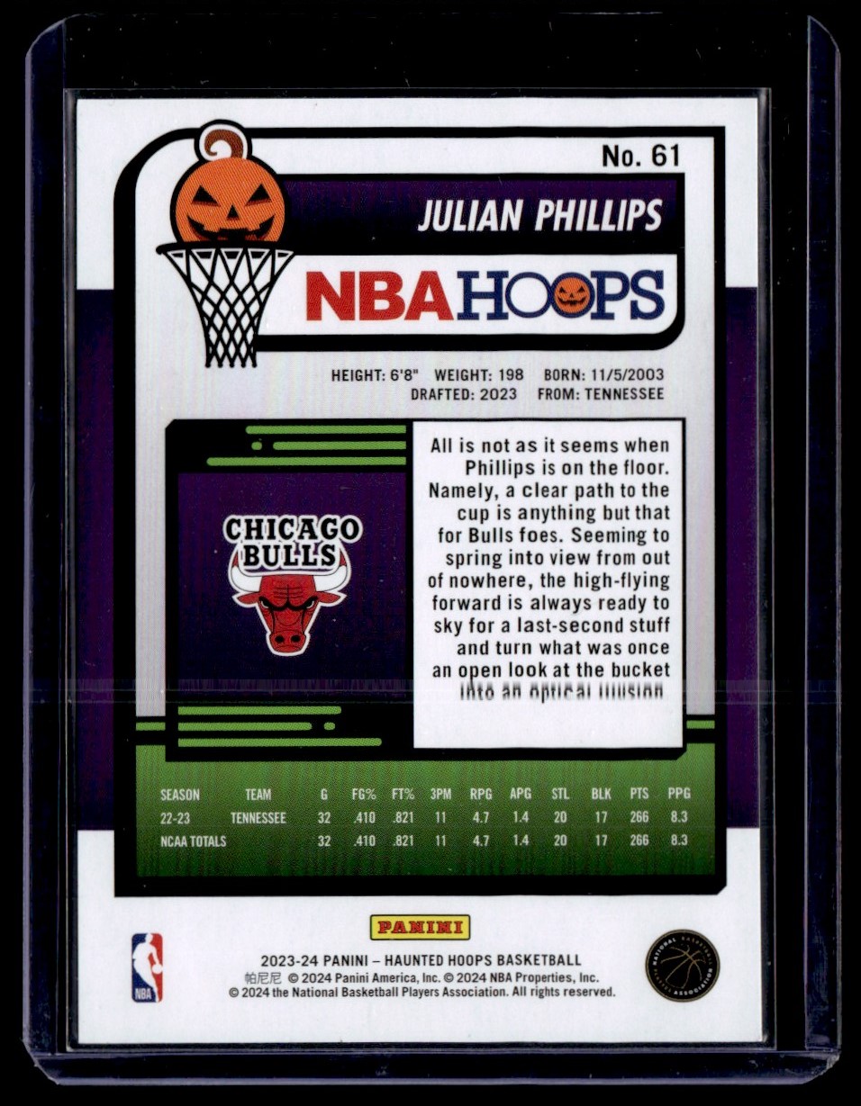 2024-25 NBA Hoops Julian Phillips #61 card back image