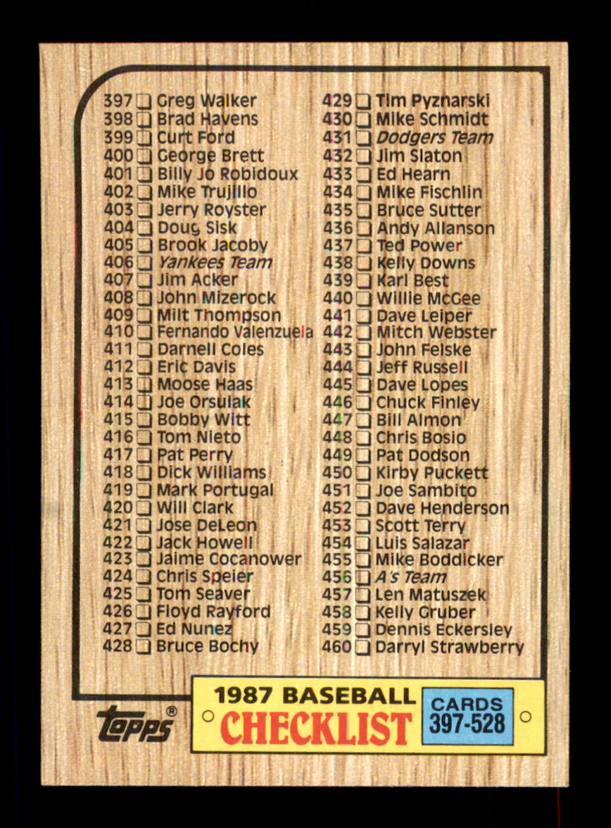 Topps Baseball 1987 #401-600 - TÚ ELIGES - Completa tu conjunto - Imagen 123 de 201