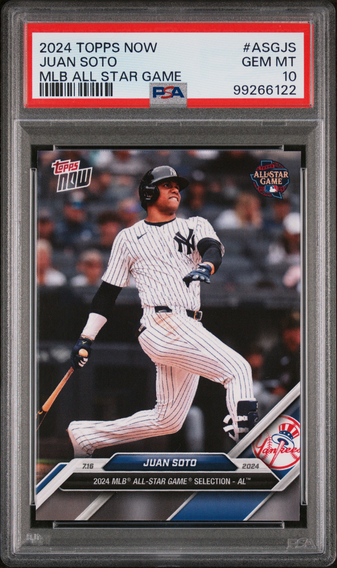 2024 Topps Now MLB All-Star Game Juan Soto PSA 10 Yankees #ASGJS