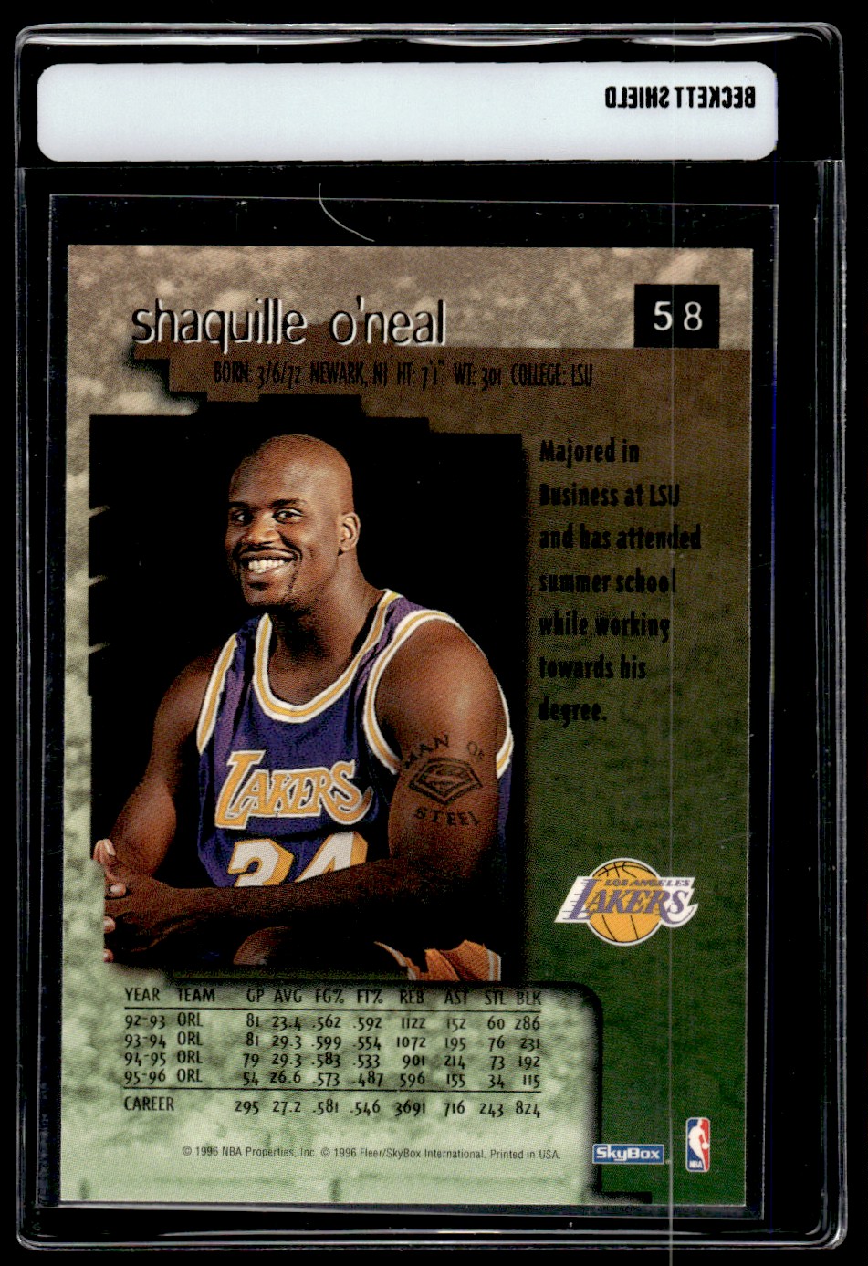 NBA、SKYBOX、クレデンシャル、パラレル、シリアル SHAQUILLE O'NEAL 1996-97 SKYBOX PREMIUM #58 | eBay