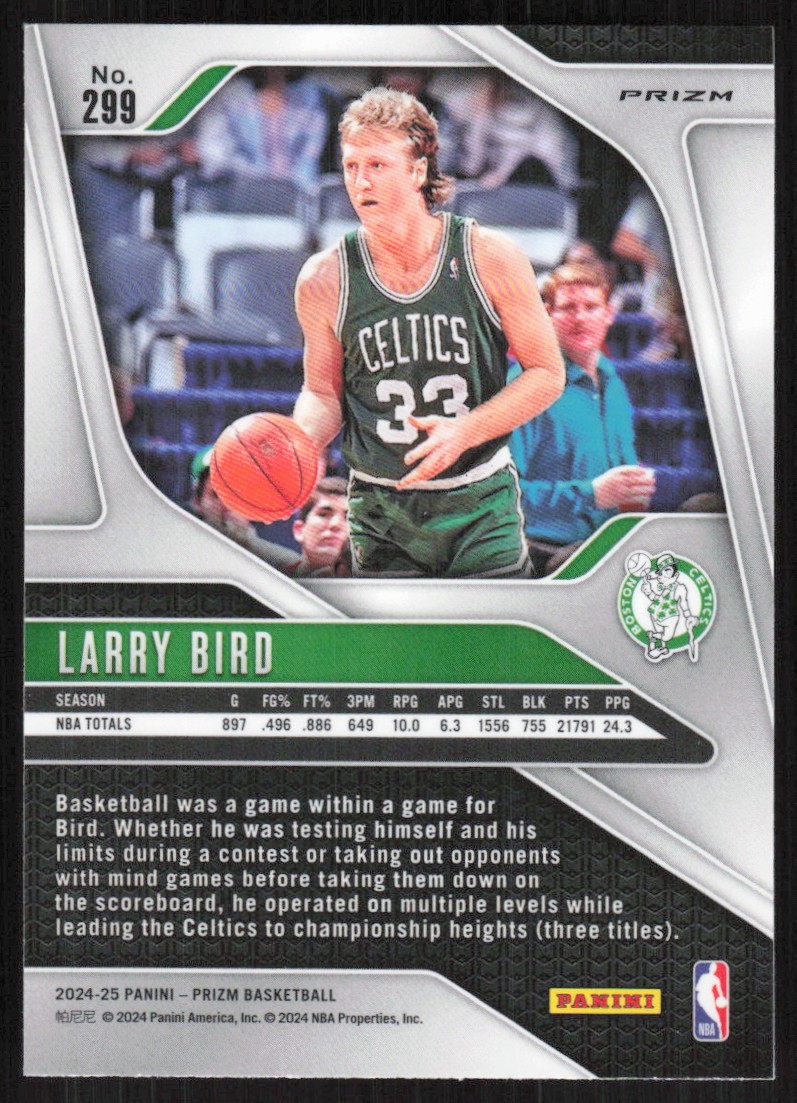 2024-25 Panini Prizm Pink Ice Larry Bird #299 on Kronozio