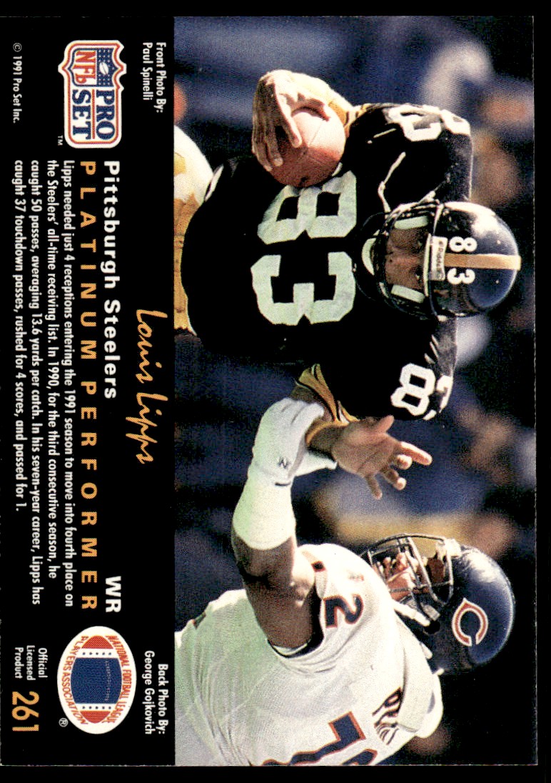 LiPPS　カード　セット 1991 Pro Set Platinum Football Card Louis Lipps Pittsburgh