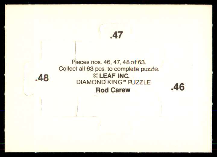 1991 LEAF ROD CAREW DIAMOND KING COMPLETE PUZZLE