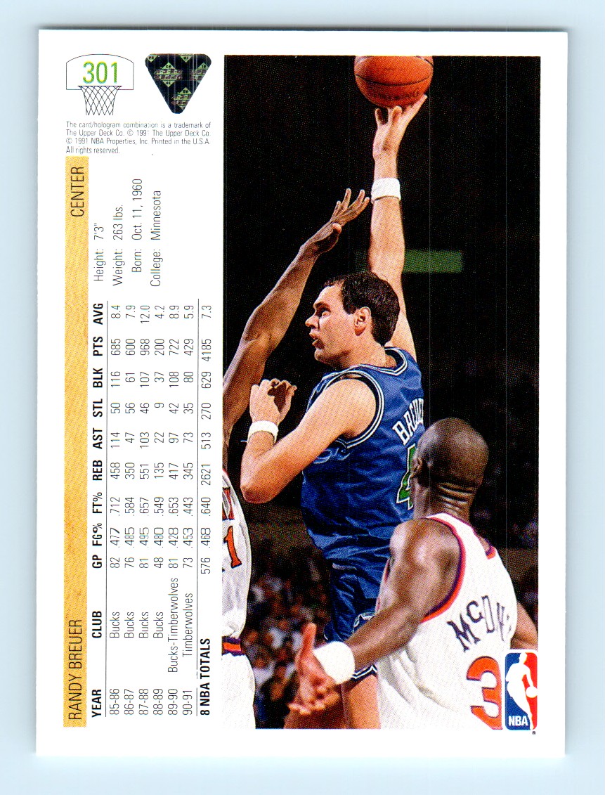 小笠原道大⭐２００６年 UPPER DECK SW-MO 1991-92 Upper Deck Randy Breuer #301 on Kronozio