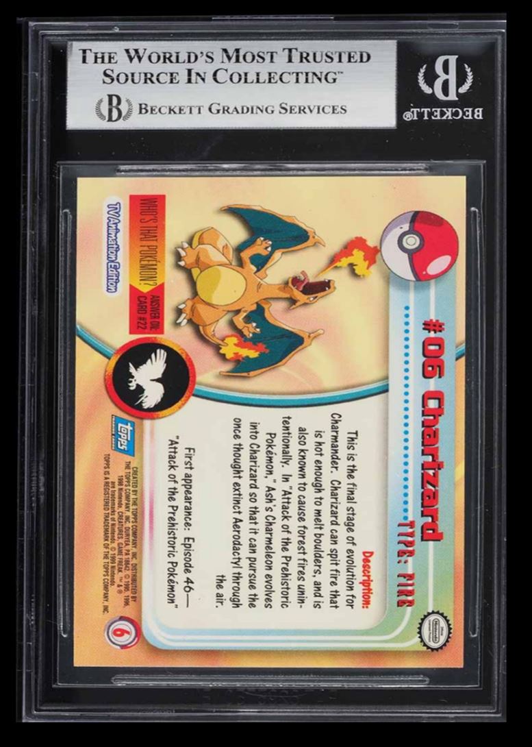 1999 Pokemon Topps TV Animation Series 1 Charizard #6 on Kronozio