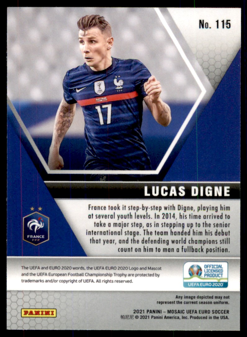 2021 Panini Mosaic UEFA EURO Lucas Digne #115 on Kronozio