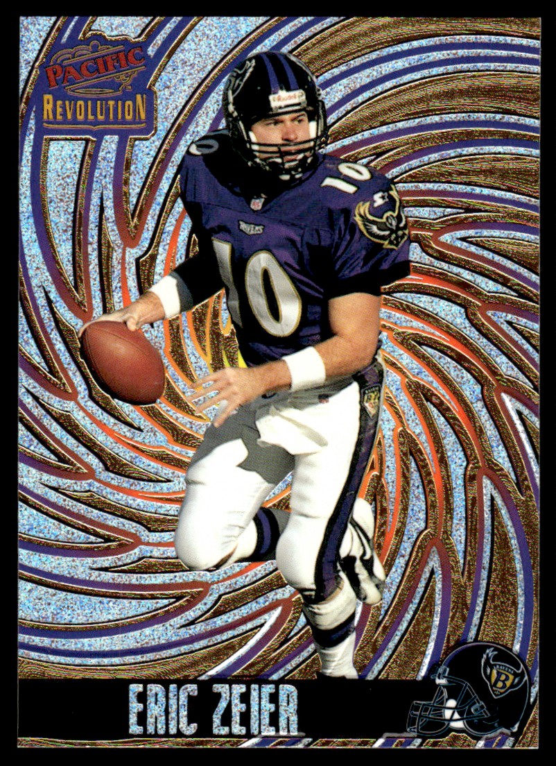 1998 Pacific Revolution Eric Zeier Baltimore Ravens #12 Georgia