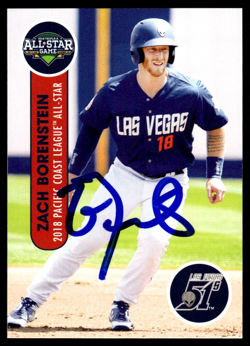 2018 Choice Baseball Card Zach Borenstein PCL All Stars #14 Signed