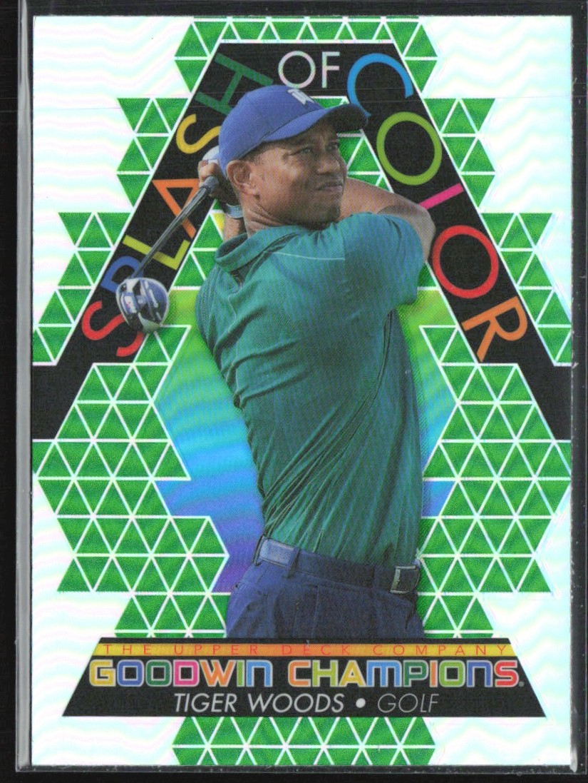 Tiger Woods 2022 Upper Deck Goodwin Champions Splash of Color